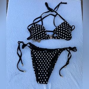 Samiol Chic Black and White Bikini with Polka Dots M B02